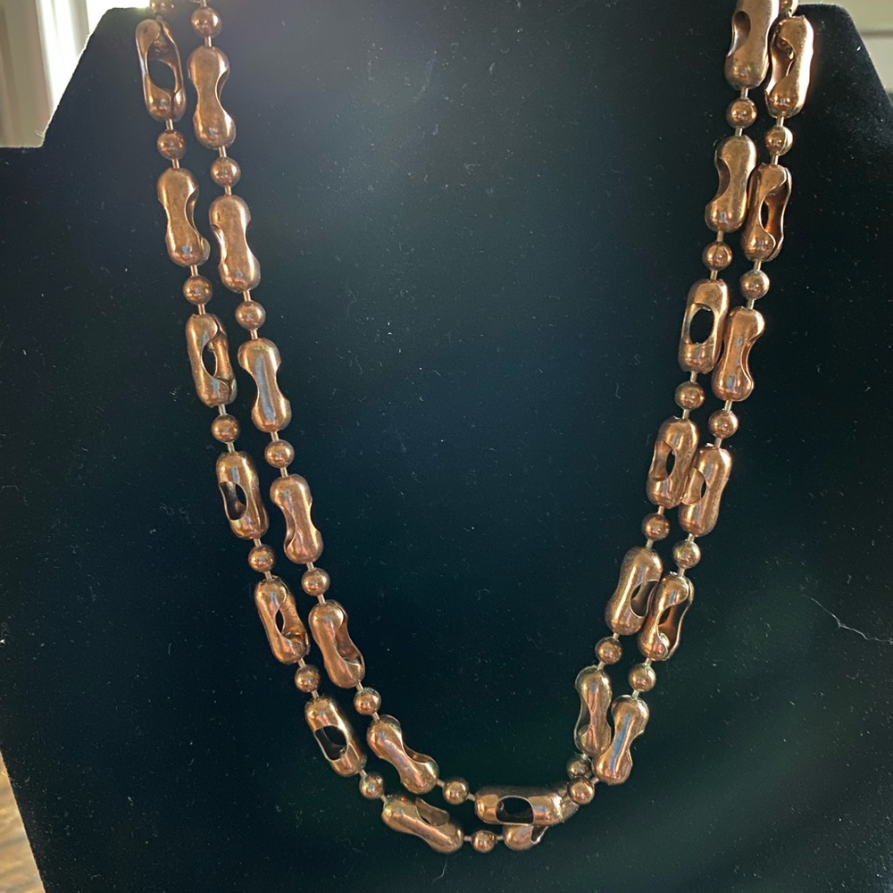 Copper Plated Stainless Steel Metal Chain Necklace Handmade